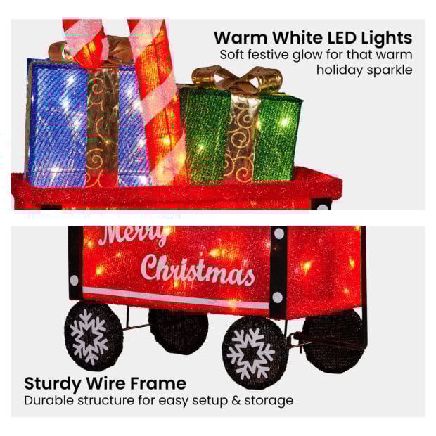 Christabelle Christmas Cart Display Warm White LED Lights Festive Decoration Image 6