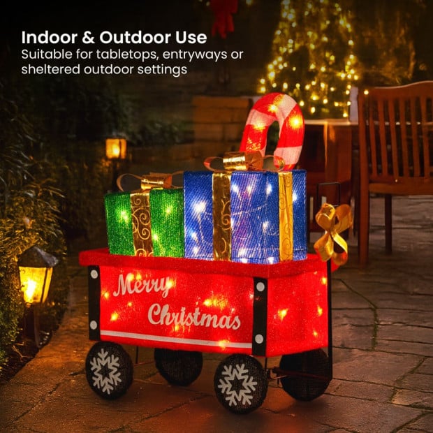 Christabelle Christmas Cart Display Warm White LED Lights Festive Decoration Image 7