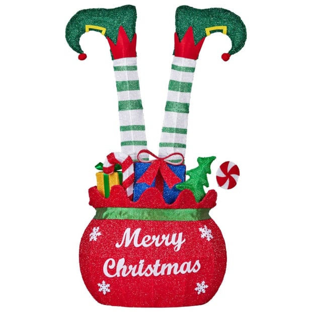 Christabelle Elf in Gift Sack Christmas Display 86cm with LED Lights Image 4