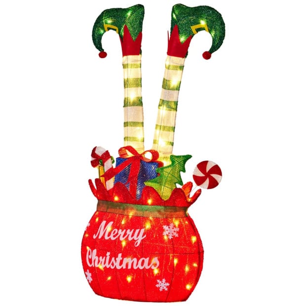 Christabelle Elf in Gift Sack Christmas Display 86cm with LED Lights Image 5