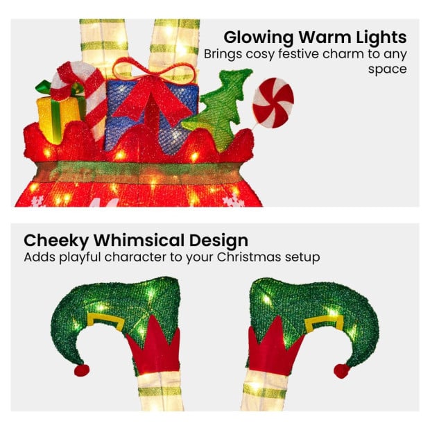 Christabelle Elf in Gift Sack Christmas Display 86cm with LED Lights Image 6