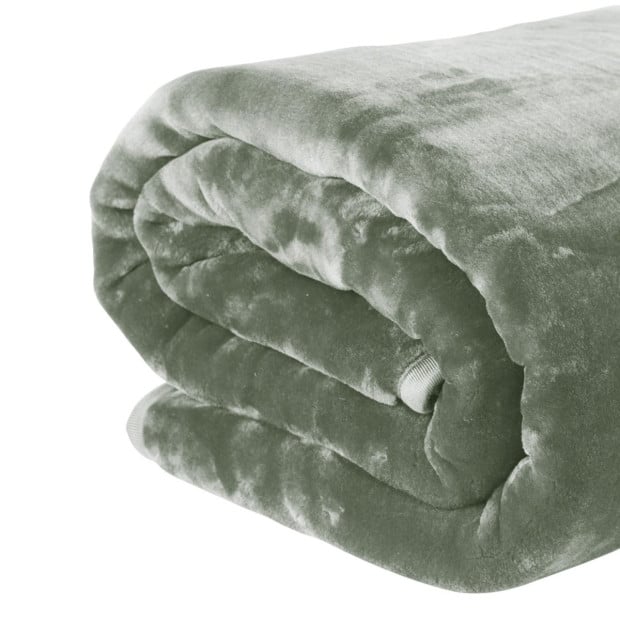 Laura Hill 600-GSM Mink Blanket Queen Size Double-Sided Soft Plush Bed Faux Throw Rug 220 X 240cm - Sage Image 3