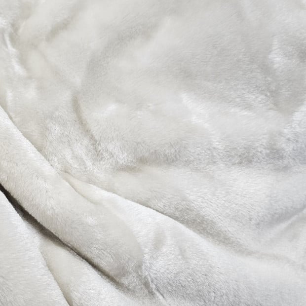 Laura Hill XL Double-Sided Oversized Faux Mink Blanket 305x305cm Beige Image 12