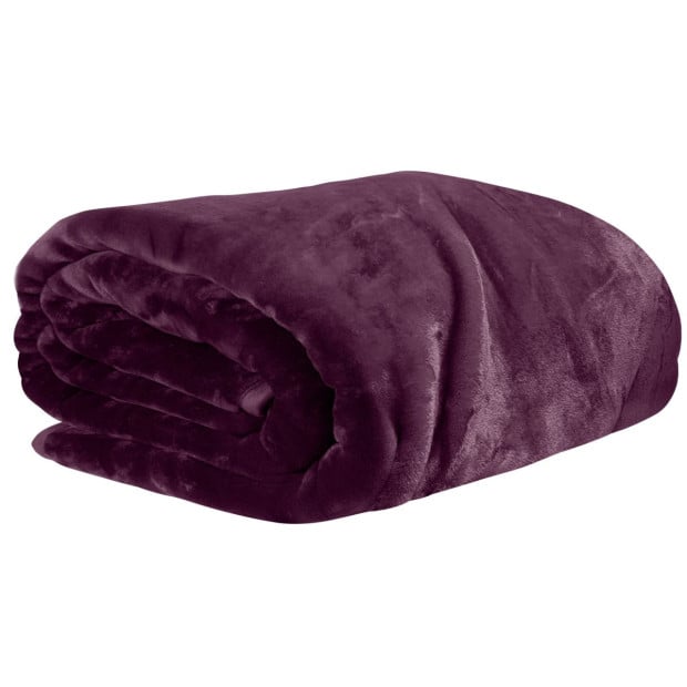 Laura Hill XL Double-Sided Oversized Faux Mink Blanket 305x305cm Purple Image 2