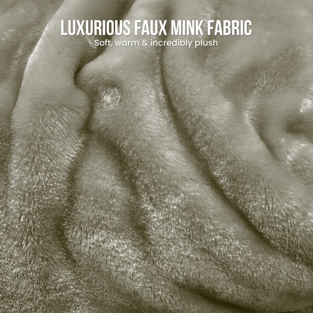 Laura Hill XL Double-Sided Oversized Faux Mink Blanket 305x305cm Olive Image 9