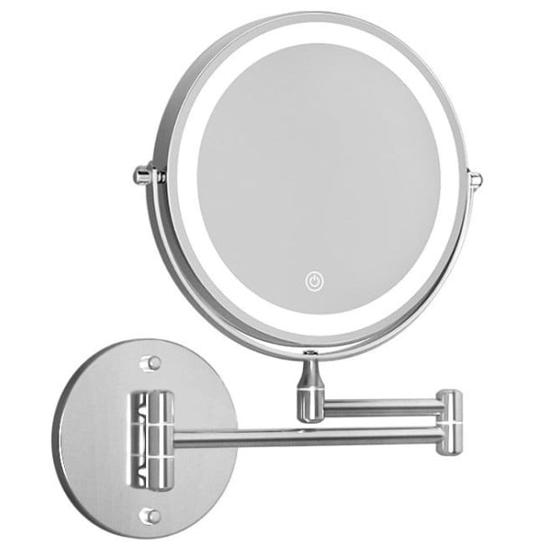 Extendable Makeup Mirror 10x Magnifying Double-sided Bathroom Mirror Glass