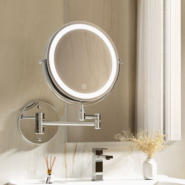 Extendable Makeup Mirror 10x Magnifying Double-sided Bathroom Mirror Glass Image 8