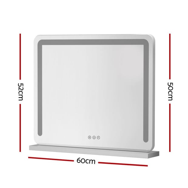 Makeup Mirror With Light Hollywood Vanity Led Mirrors White 50x60cm Image 2