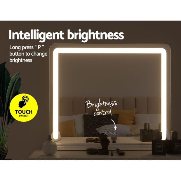 Makeup Mirror With Light Hollywood Vanity Led Mirrors White 50x60cm Image 7