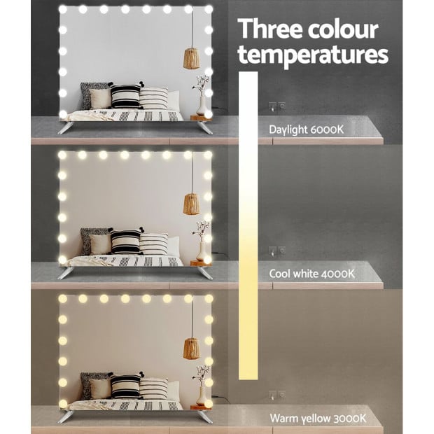 Makeup Mirror with Light LED Hollywood Mounted Wall Mirrors Cosmetic Image 6