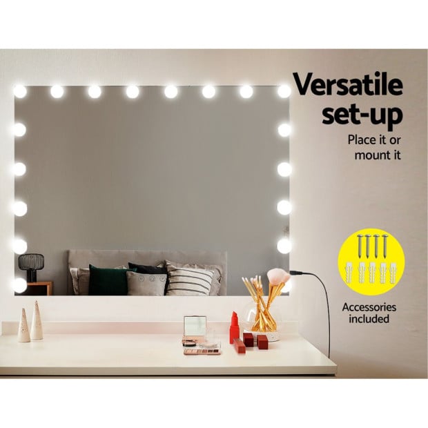Makeup Mirror with Light LED Hollywood Mounted Wall Mirrors Cosmetic Image 7