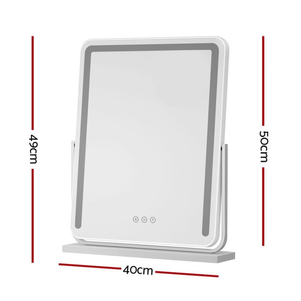 Makeup Mirror With Lights Hollywood Vanity Led Mirrors White 40x50cm Image 2