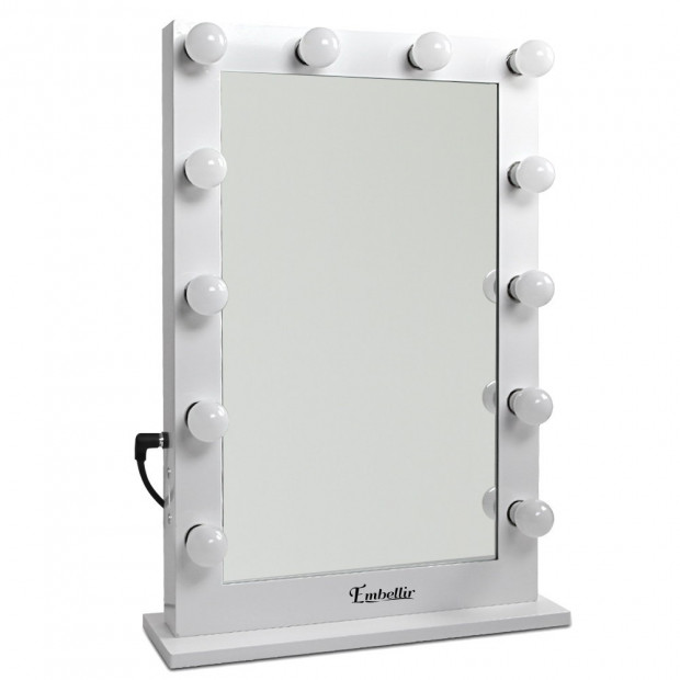 Make Up Mirror Frame with LED Lights 75x50cm White