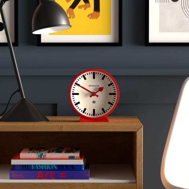 Newgate Railway Mantel Clock Fire Engine Red Image 3