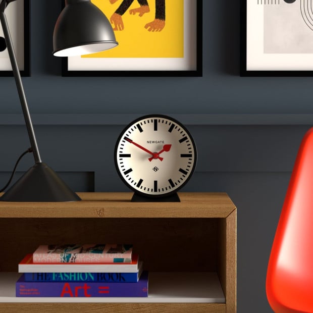 Newgate Railway Mantel Clock Cave Black Image 2