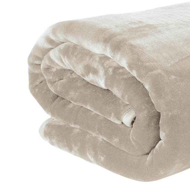 Laura Hill 800GSM Heavy Double-Sided Faux Mink Blanket - Beige Image 5