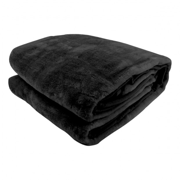 Laura Hill 800GSM Heavy Double-Sided Faux Mink Blanket - Black Image 2