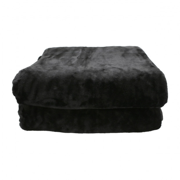 Laura Hill 800GSM Heavy Double-Sided Faux Mink Blanket - Black Image 3
