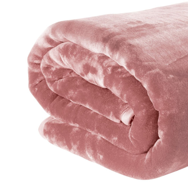 Laura Hill 800GSM Heavy Double-Sided Queen Faux Mink Blanket - Pink Image 6