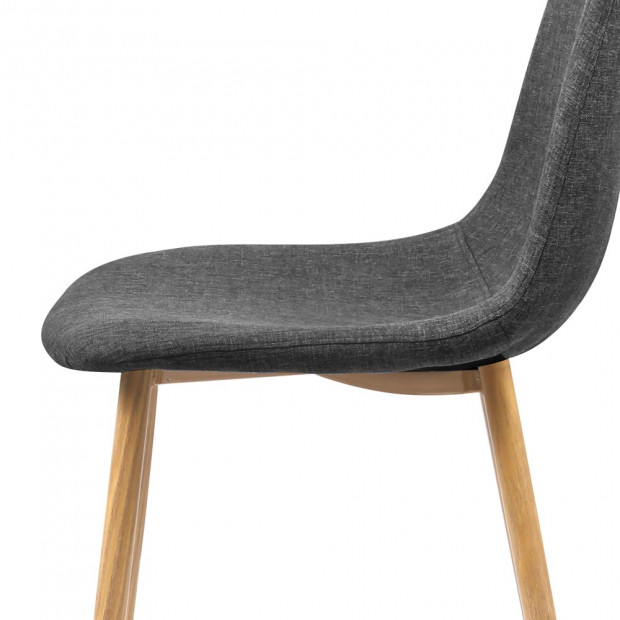 4x Adamas Fabric Dining Chairs - Dark Grey Image 5