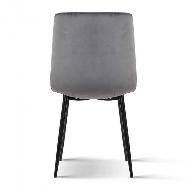 Set of 4 Modern Grey Velvet Dining Chairs Image 5