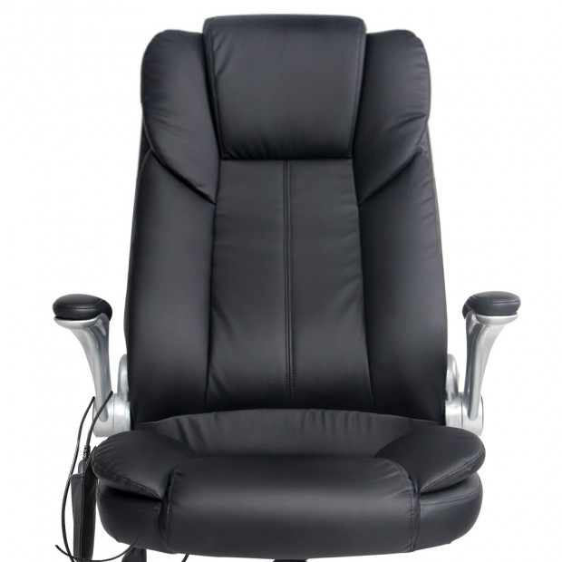8 Point PU Leather Massage Chair - Black Image 5