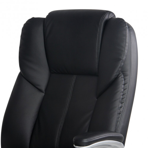 8 Point PU Leather Massage Chair - Black Image 6