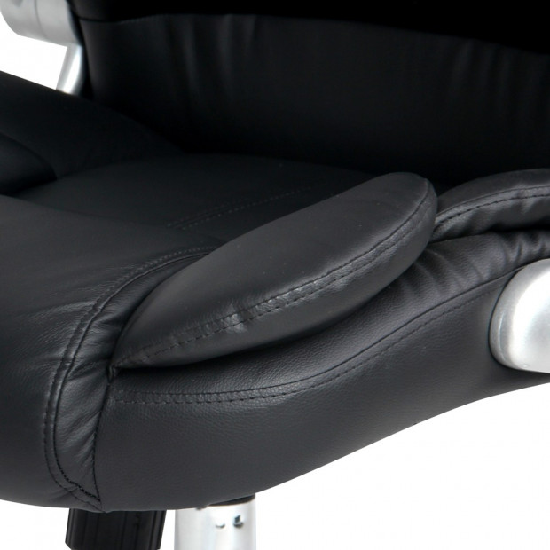 8 Point PU Leather Massage Chair - Black Image 7