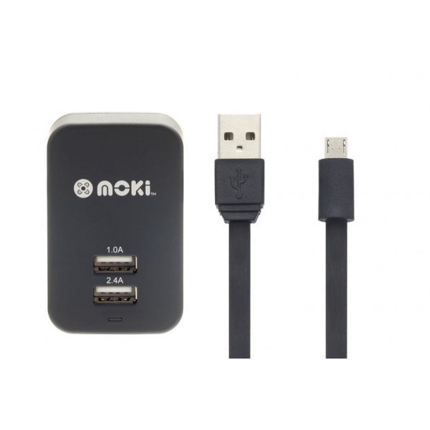Moki Micro-USB SynCharge Cable with Wall Charger