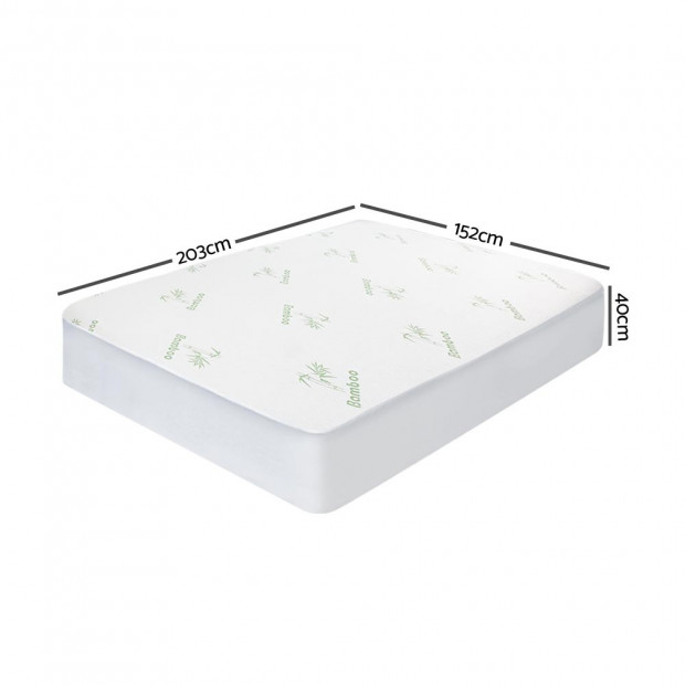Bedding Bamboo Mattress Protector Queen Bed Image 1