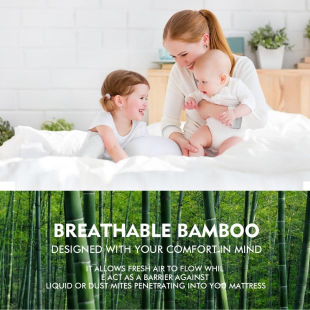 Waterproof Bamboo Fully Fitted Mattress Protector King Single Image 3