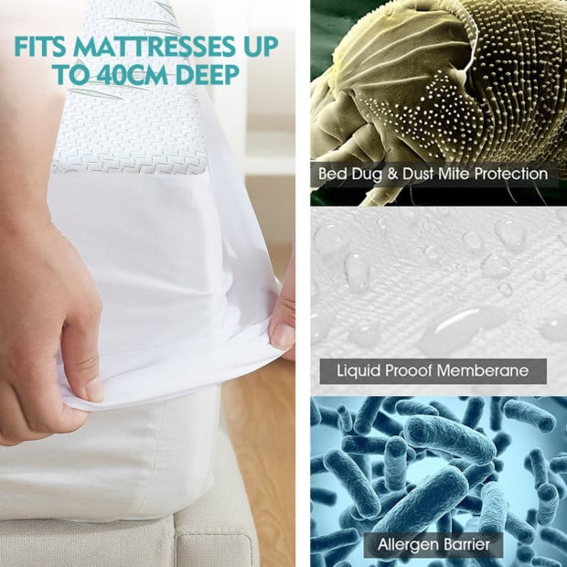 Waterproof Bamboo Fully Fitted Mattress Protector Single Image 4