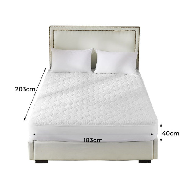 Mattress Protector Topper Bamboo Pillowtop Waterproof Cover King Image 3