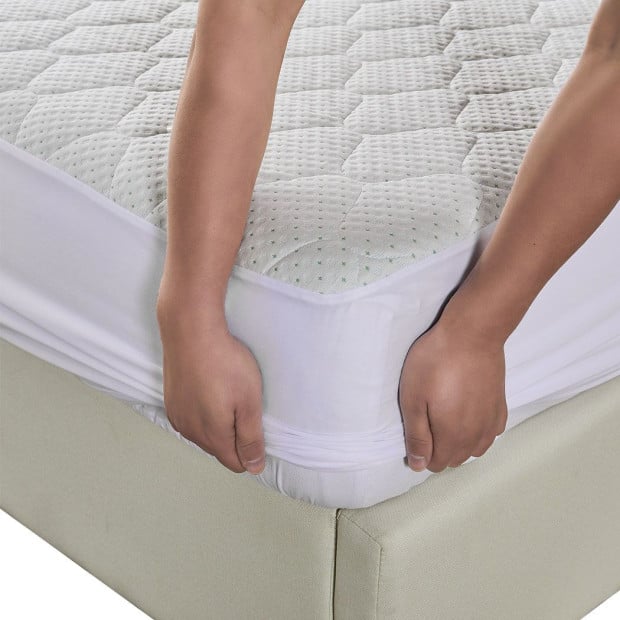 Mattress Protector Bamboo Pillowtop Waterproof Cover King Single Image 4