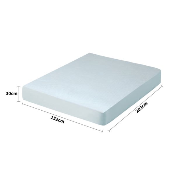 Cotton Terry Towel Waterproof Mattress Protector Cover Blue Queen Image 3