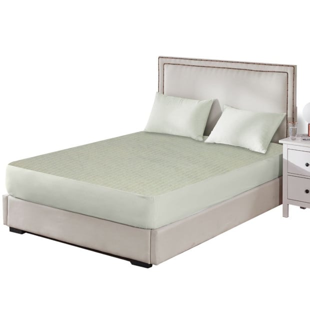 Cotton Terry Towel Waterproof Mattress Protector Cover Grey Queen Image 2