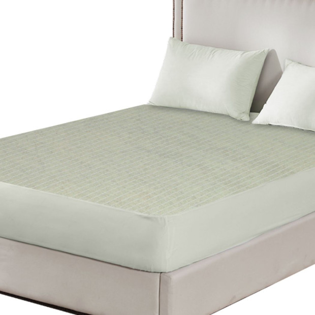 Cotton Terry Towel Waterproof Mattress Protector Cover Grey Queen Image 4