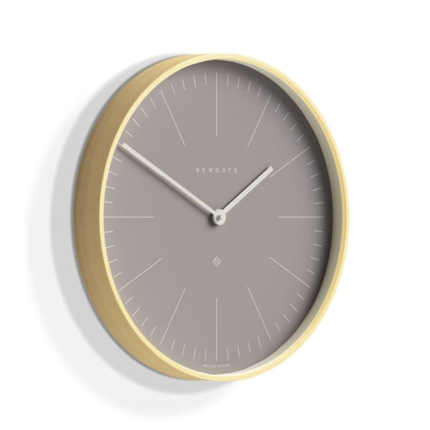 Newgate Mr Clarke Wall Clock Pale Wood Clay Grey Dial Image 2