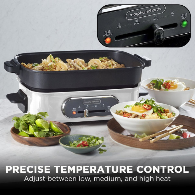 Morphy Richards Non-Stick Electric Hot Pot Cooker 2.5L Dual Pot MRMP25WT Image 6