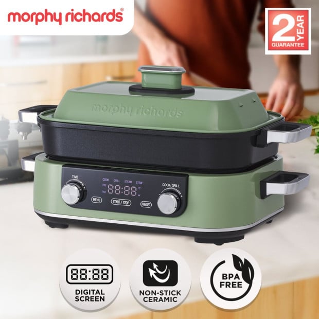 Morphy Richards 3L Non-Stick Multifunction Electric Cooker Pan - Green