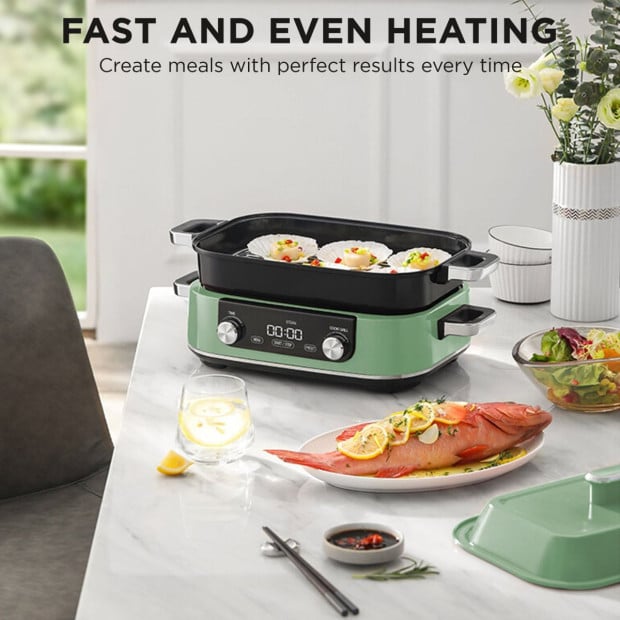 Morphy Richards 3L Non-Stick Multifunction Electric Cooker Pan - Green Image 5