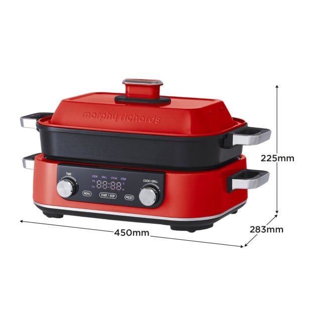 Morphy Richards 3L Non-Stick Multifunction Electric Cooker Pan - Red Image 4