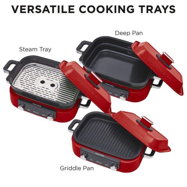 Morphy Richards 3L Non-Stick Multifunction Electric Cooker Pan - Red Image 8