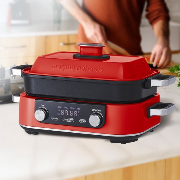 Morphy Richards 3L Non-Stick Multifunction Electric Cooker Pan - Red Image 9