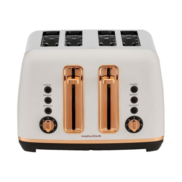 Morphy Richards Ascend Rose Gold 4-Slice Toaster - Matte White Image 3