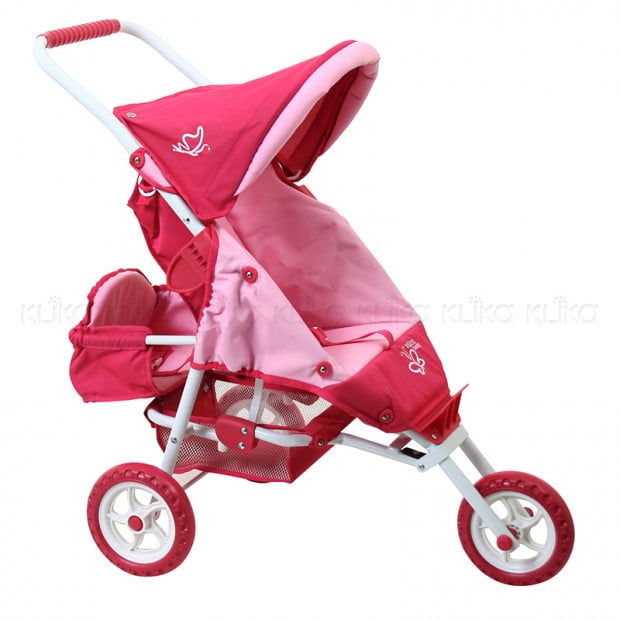 Valco Baby Mini Doll Marathon with Toddler Seat - Butterfly Pink