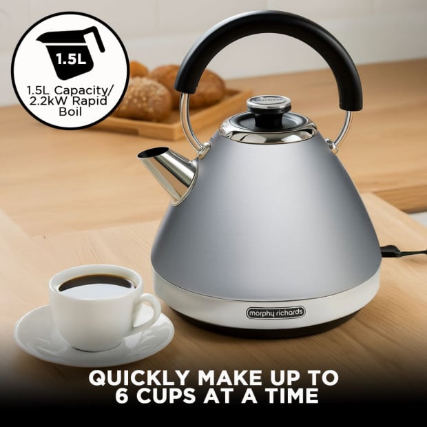 Morphy Richards 1.5L Venture Pyramid Kettle - Steel Grey Image 11