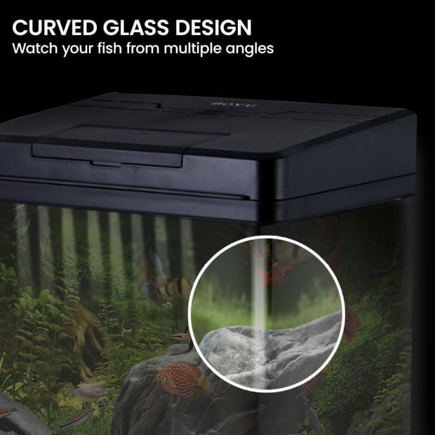 21L Complete Aquarium Kit With Bio Filter System LED Kit Curved Design Image 9