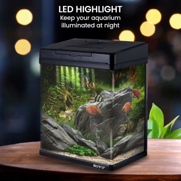 21L Complete Aquarium Kit With Bio Filter System LED Kit Curved Design Image 10