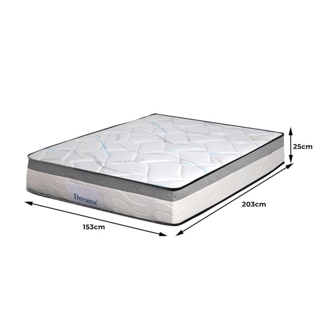 Mattress Queen Size Bed Top Pocket Spring Medium Firm - 25CM Image 3